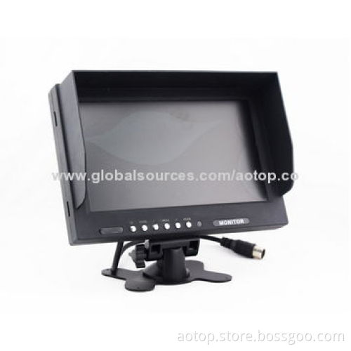 9" Bus/Truck LCD Screen Monitor with 4-way Video Inputs, 1 Audio Input, Speaker, Multiple Languages
